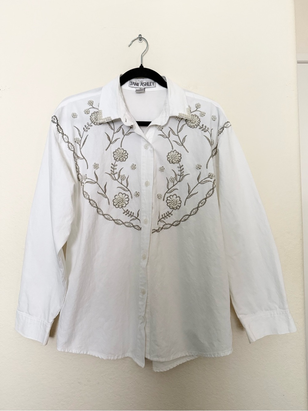 🤍 vintage western inspired beaded embroidery shirt jacket